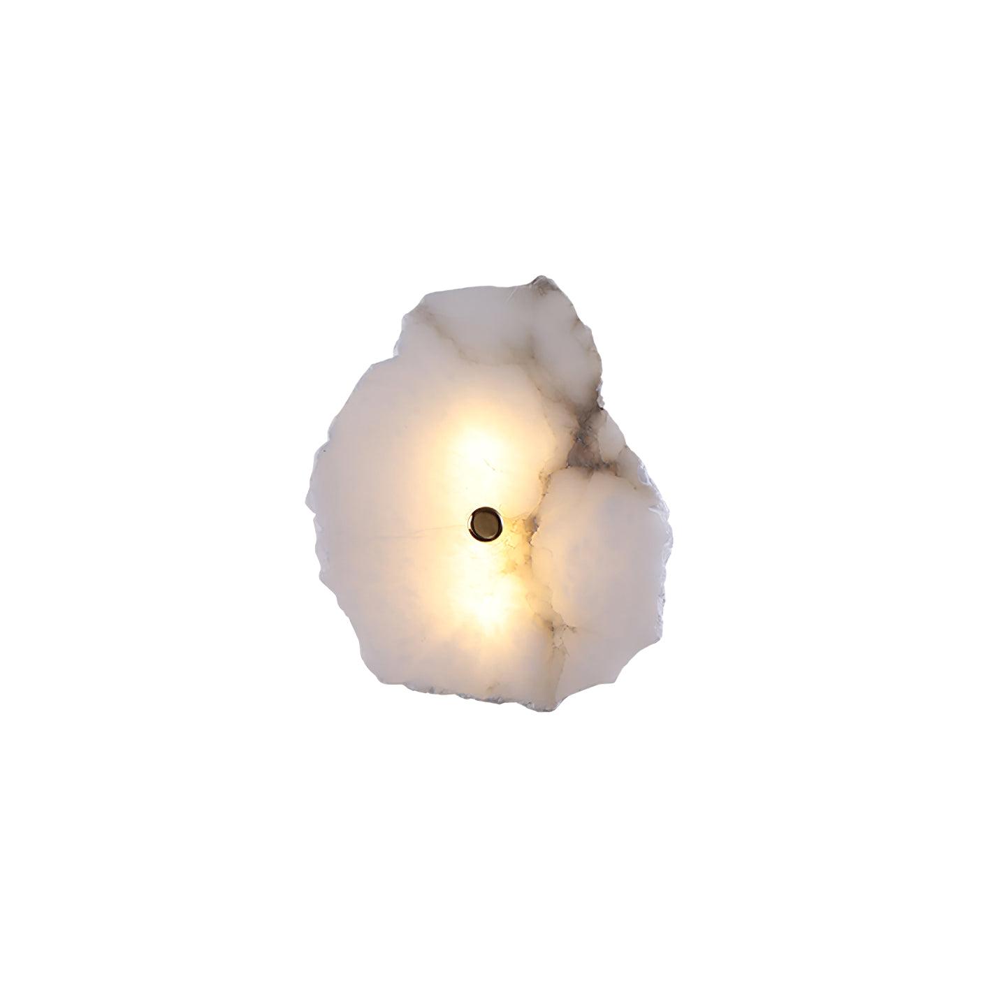 Alabaster Wall Lamp Sconce For Cozy Ambient Lighting 1 Heads ∅ 5.5″ x H 7.9″ Dia 14cm x H 20cm Gold & White Alabaster NALANI