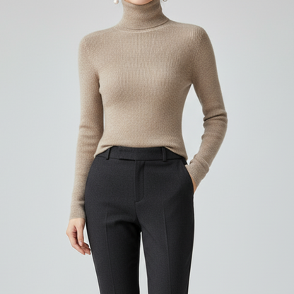 Womens Casual Turtleneck Pullover Knit Sweater For Layering
