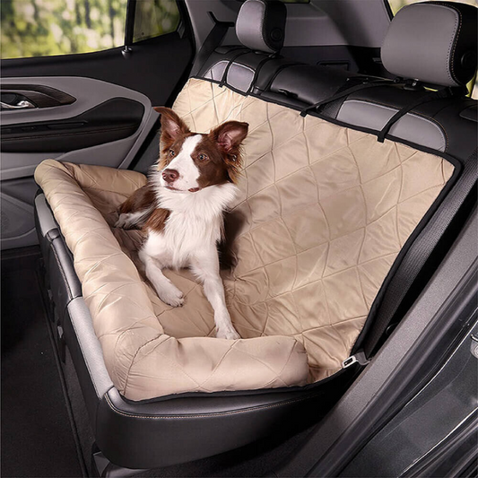 Dog Car Bed With Seat Protector For Travel Comfort Cream Khaki NALANI