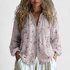 Mykayla | Blusa Comoda con Stampa Retrò a Foglie per Ogni Occasione
