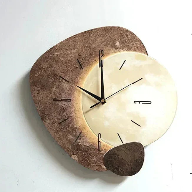 Natural Wood Wall Clock with Unique Design for Home Decor No light B 40cm x 40cm Calora