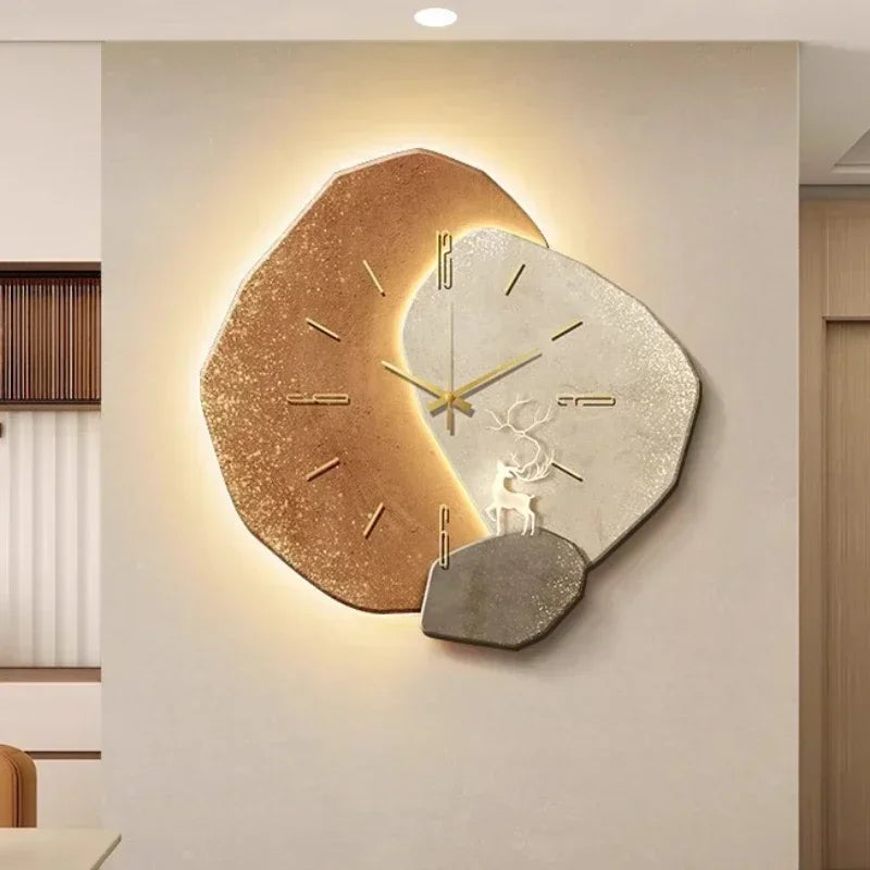 Natural Wood Wall Clock with Unique Design for Home Decor Calora