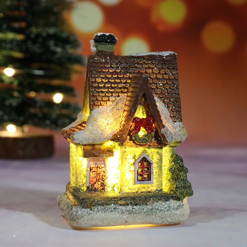 Christmas Night Light Resin Ornament Battery Powered Home Decor