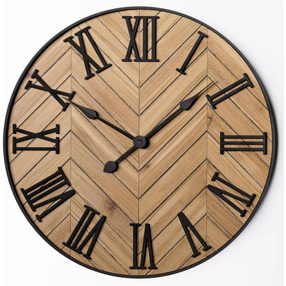 Wall Clock with Roman Numerals for Country Style Decor NALANI