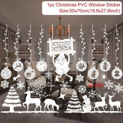 Christmas Wall Window Stickers For Home Decor Xmas Ornaments 2025