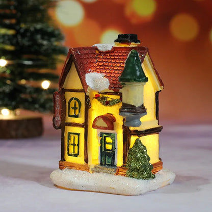 Christmas Night Light Resin Ornament Battery Powered Home Decor
