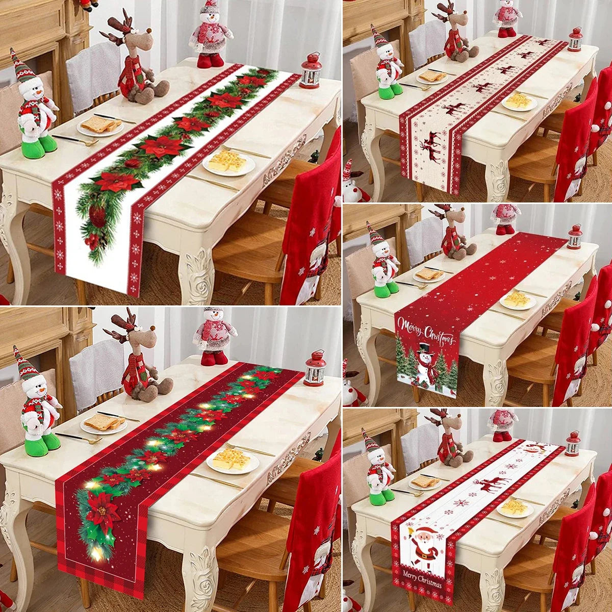 Christmas Table Runner for Home Decor Festive Xmas Ornament Gift