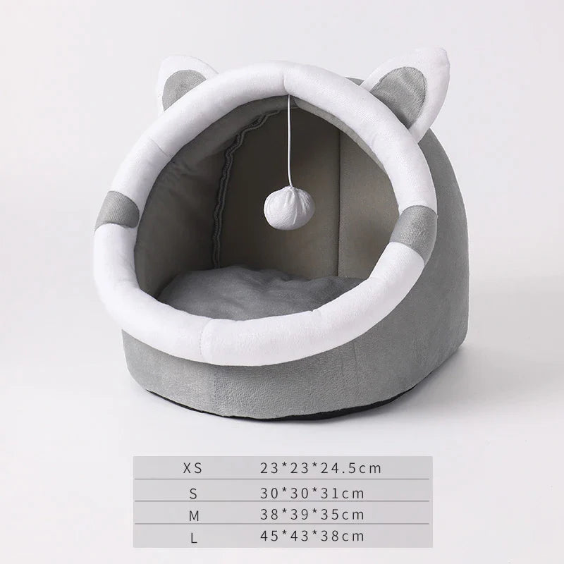 Soft Plush Cat Bed Cozy Resting Nook for Cats and Pets NALANI