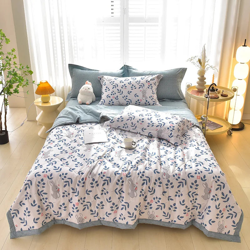 Cooling Plaid Cotton Lightweight Comforter For Sofa Bed NALANI