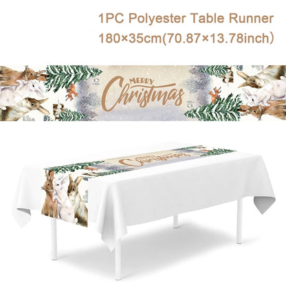 Christmas Table Runner for Home Decor Festive Xmas Ornament Gift