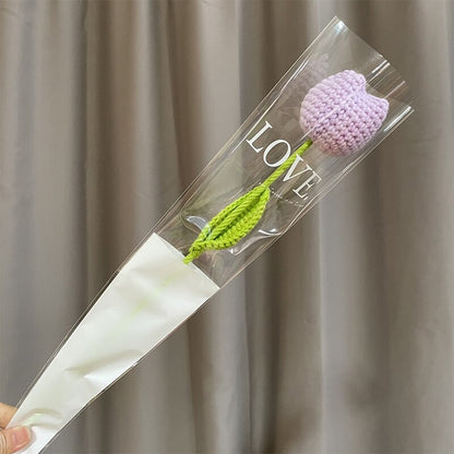 Handmade Crocheted Floral Decoration for Home Decor Purple Tulip NaLani