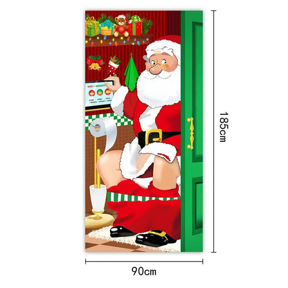 Festive Christmas Door Cover 185x90cm For Entrance And Room Decor