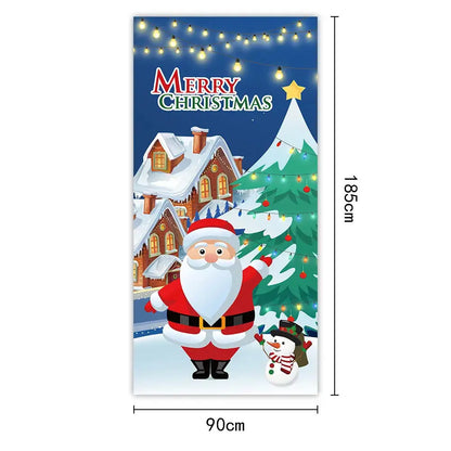 Festive Christmas Door Cover 185x90cm For Entrance And Room Decor