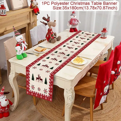 Christmas Table Runner for Home Decor Festive Xmas Ornament Gift