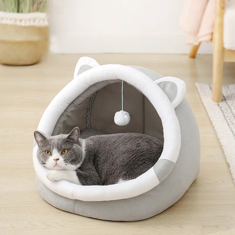 Soft Plush Cat Bed Cozy Resting Nook for Cats and Pets NALANI