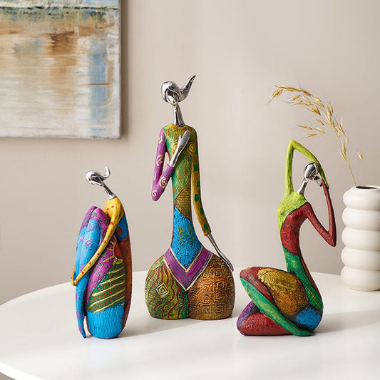 ArtCreativ | Abstract Colorful Women Sculptures for Unique Home Decor NALANI