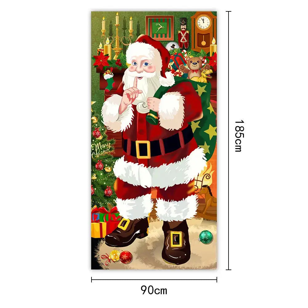 Festive Christmas Door Cover 185x90cm For Entrance And Room Decor