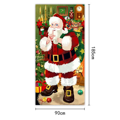 Festive Christmas Door Cover 185x90cm For Entrance And Room Decor