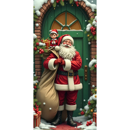 Festive Christmas Door Cover 185x90cm For Entrance And Room Decor