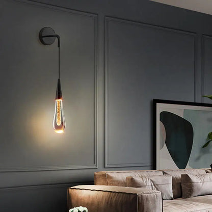 Elegant Crystal Drops LED Wall Lamp for Timeless Home Decor Black NALANI