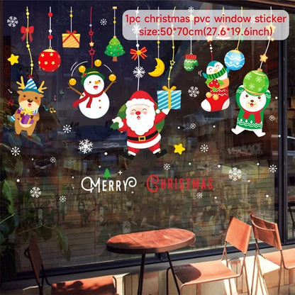 Christmas Wall Window Stickers For Home Decor Xmas Ornaments 2025