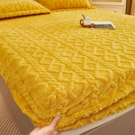 Winter Velvet Fleece Bedding For Warm Yellow Comfort NALANI