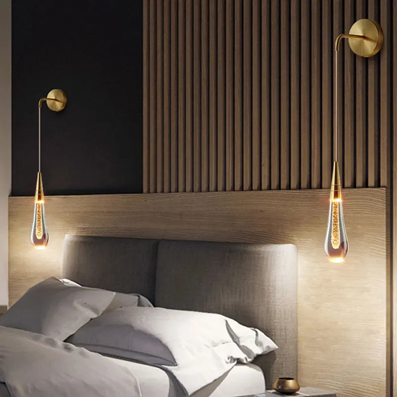 Elegant Crystal Drops LED Wall Lamp for Timeless Home Decor NALANI