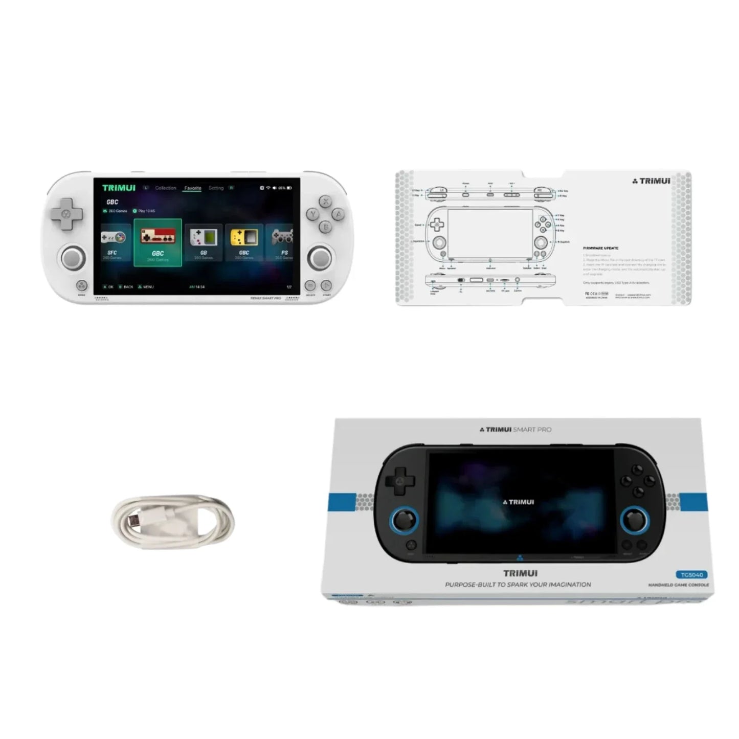 Portable Retro Game Console With HD Screen Built In White NALANI