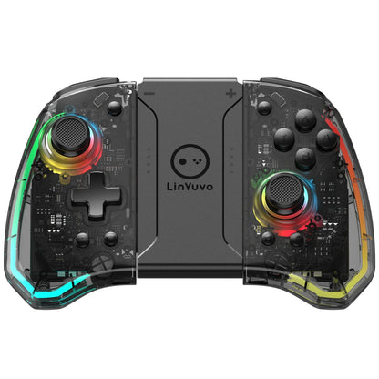 Transparent Wireless Controller With LED Lights For Switch Transparent Black NALANI