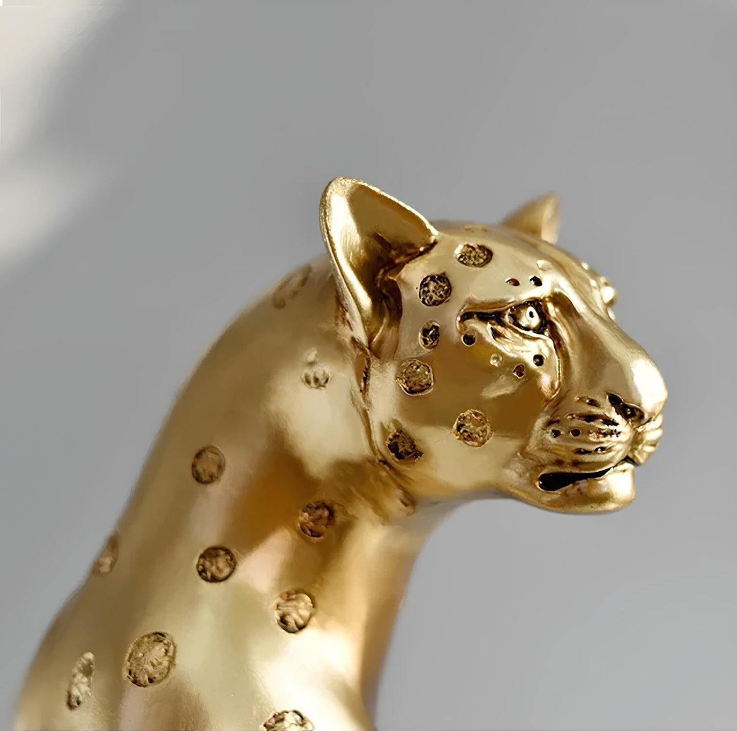Elegant Golden Leopard Resin Statue for Home Decor NaLani