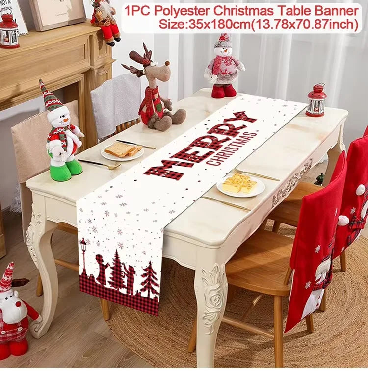 Christmas Table Runner for Home Decor Festive Xmas Ornament Gift