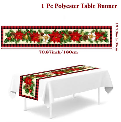 Christmas Table Runner for Home Decor Festive Xmas Ornament Gift