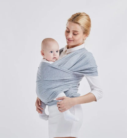Stretchy Baby Wrap Carrier With Ergonomic Comfort Design Light gray NALANI