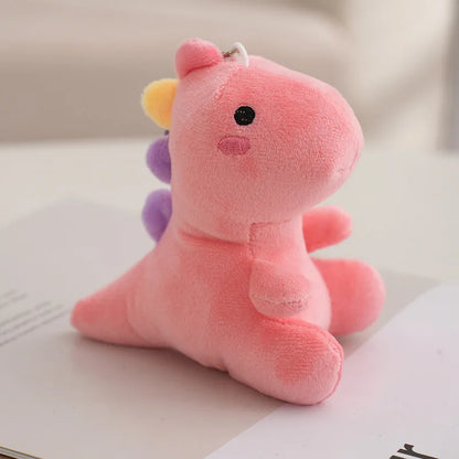 Fluffy Dino Plush Keychain For Kids Cute Dino Charm Pink NALANI
