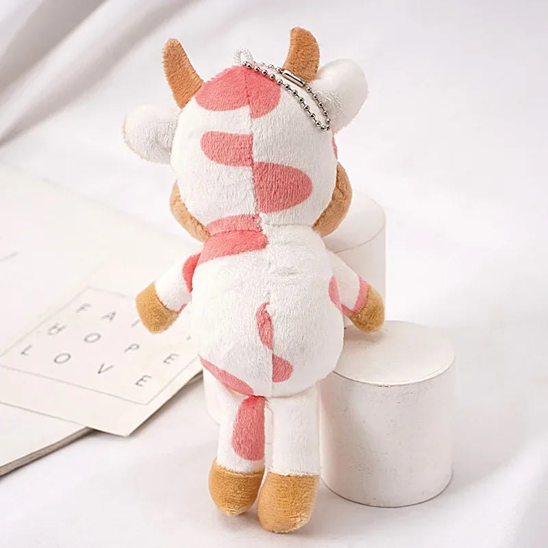 Milk Cow Plush Keychain Cute Soft 15cm Animal Charm NALANI