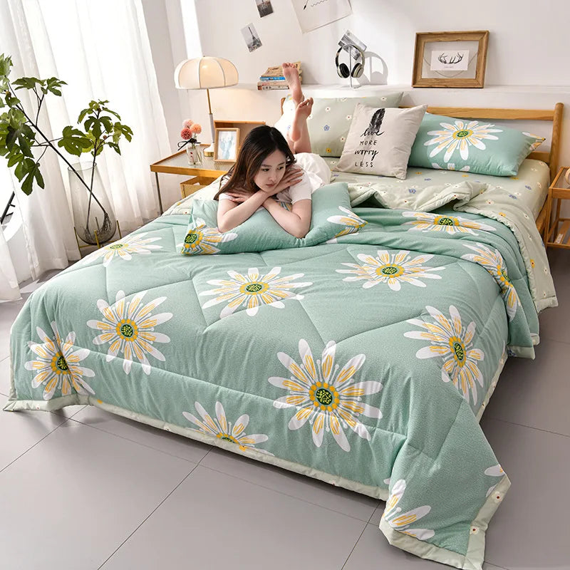 Cooling Plaid Cotton Lightweight Comforter For Sofa Bed NALANI