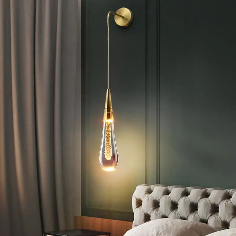 Elegant Crystal Drops LED Wall Lamp for Timeless Home Decor Gold NALANI
