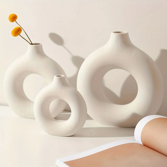Minimalist Nordic Donut Design Vase for Home Decor NaLani