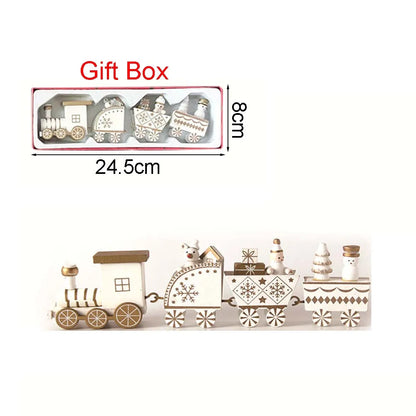Wooden Christmas Train Ornament With Moving Train Decoration Gift