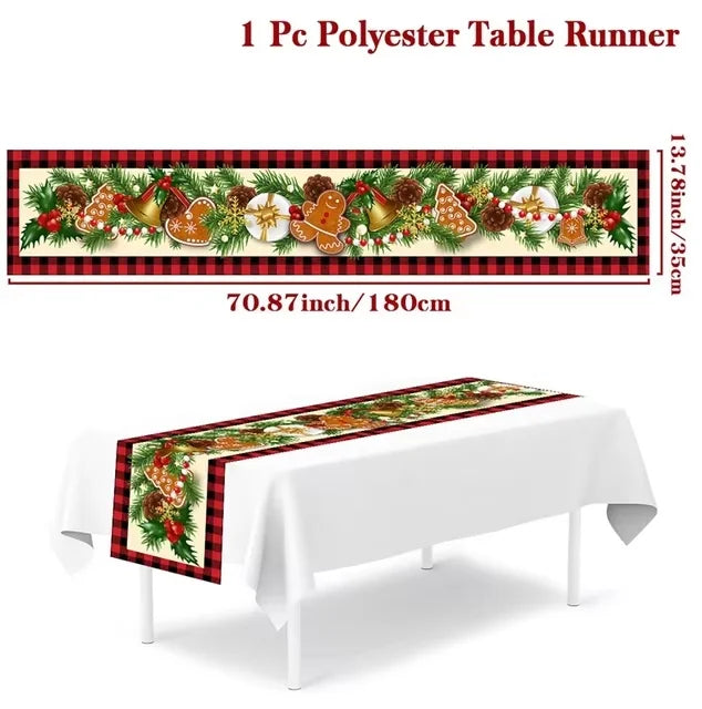 Christmas Table Runner for Home Decor Festive Xmas Ornament Gift