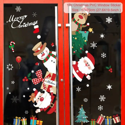 Christmas Wall Window Stickers For Home Decor Xmas Ornaments 2025
