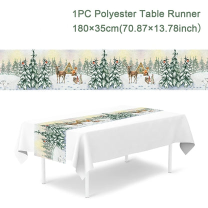 Christmas Table Runner for Home Decor Festive Xmas Ornament Gift
