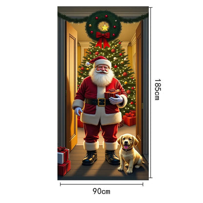 Festive Christmas Door Cover 185x90cm For Entrance And Room Decor
