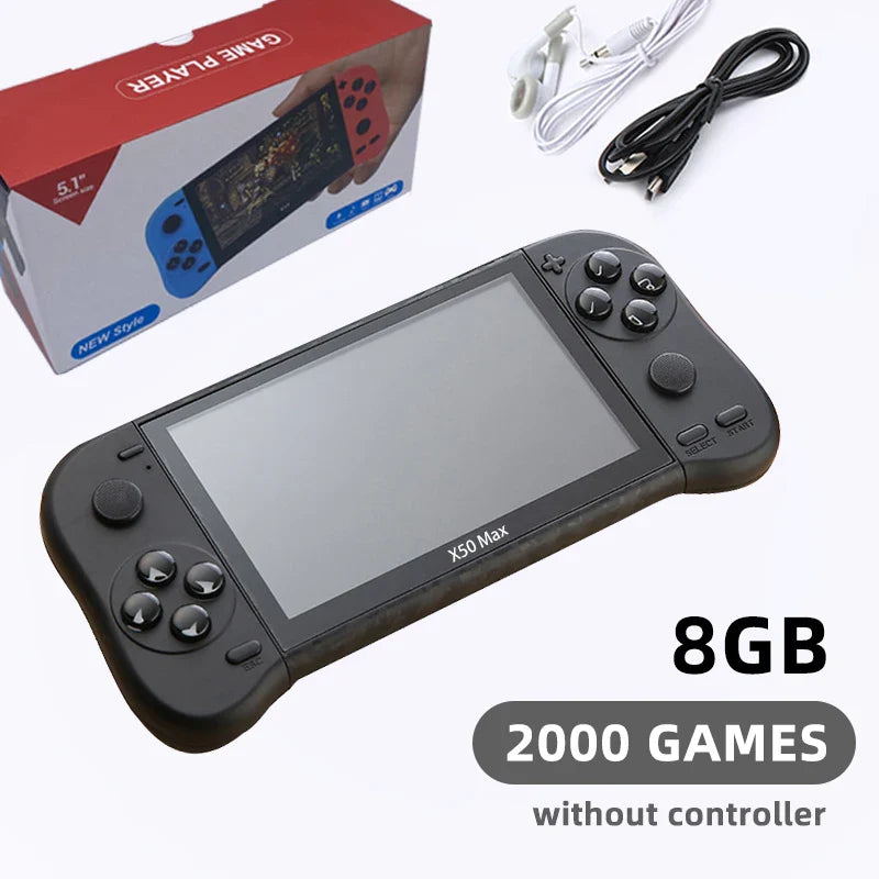Retro Handheld Game Console 64GB 15000 Games Built In Black NALANI