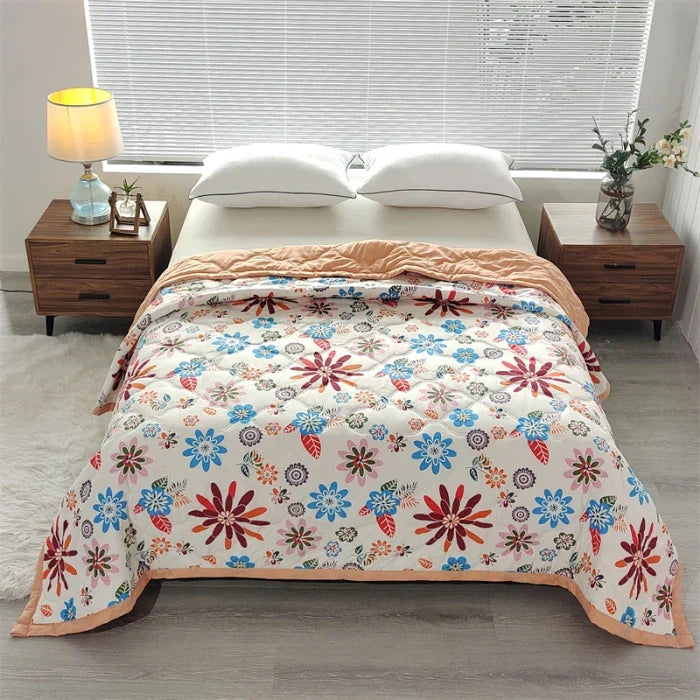Woven Wool Printed Duvet Set Machine Washable Soft Comfort Pinellia sinensis NALANI