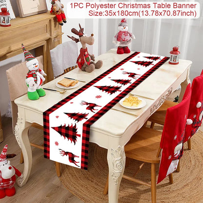 Christmas Table Runner for Home Decor Festive Xmas Ornament Gift