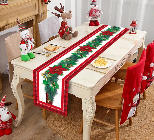 Christmas Table Runner for Home Decor Festive Xmas Ornament Gift