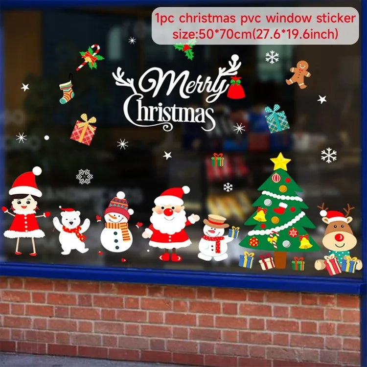 Christmas Wall Window Stickers For Home Decor Xmas Ornaments 2025