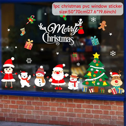 Christmas Wall Window Stickers For Home Decor Xmas Ornaments 2025