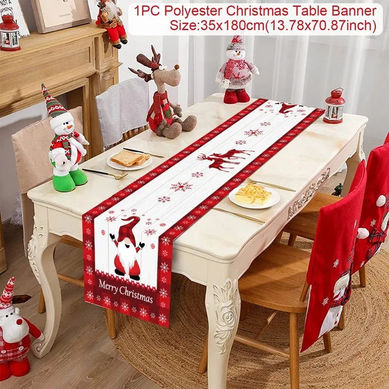 Christmas Table Runner for Home Decor Festive Xmas Ornament Gift